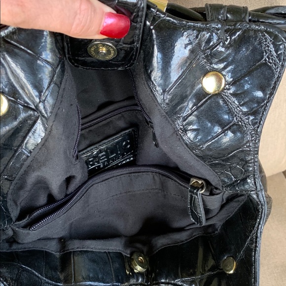 Relic Black faux crocodile hobo purse bag - Picture 3 of 3